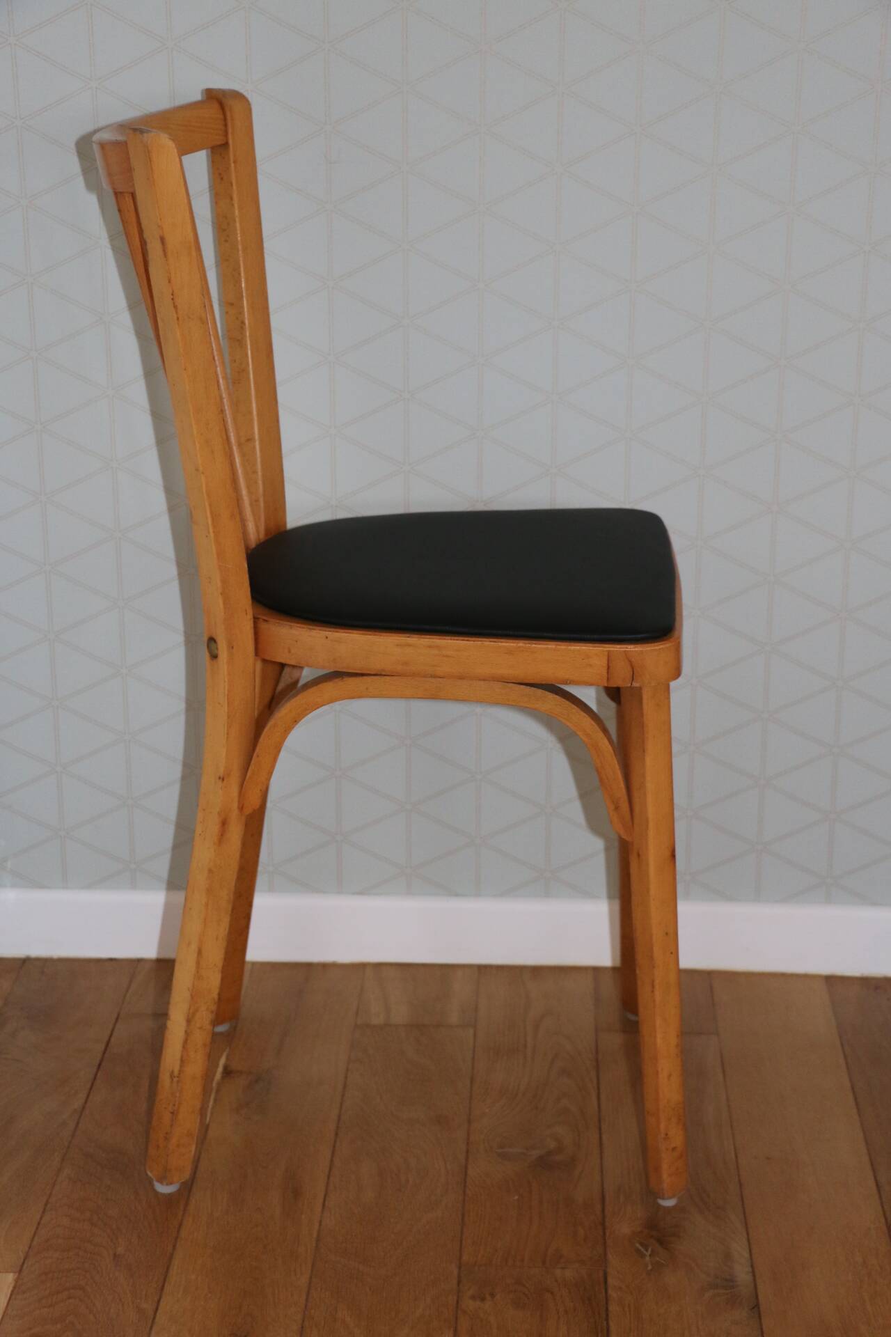 Baumann n°12 black skai chair, light beech