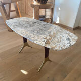 Vintage coffee table with marble top by Guglielmo Ulrich, year 1950