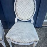 Pair of lacquered Louis XVI style chairs