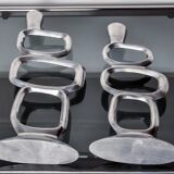 Pair of circle candlesticks by Matthew Hilton, England, 1980