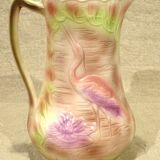 Pitcher pitcher jug slip Saint Clément heron relief decoration