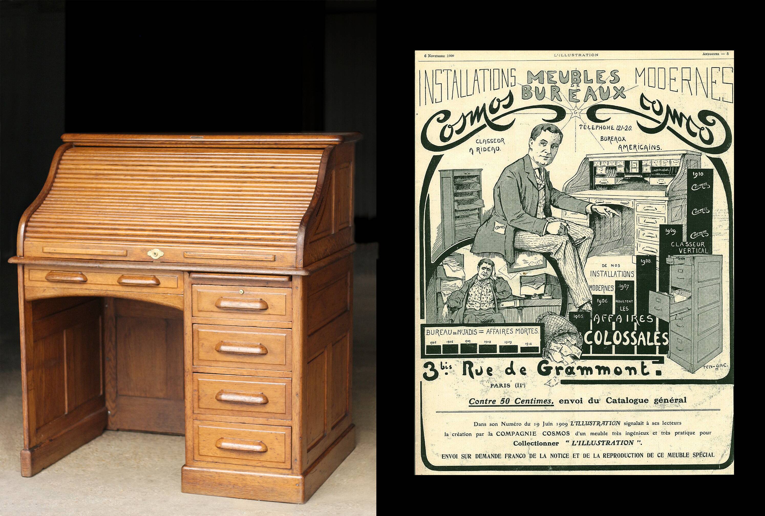 Rare: sublime american cosmos desk. around 1900