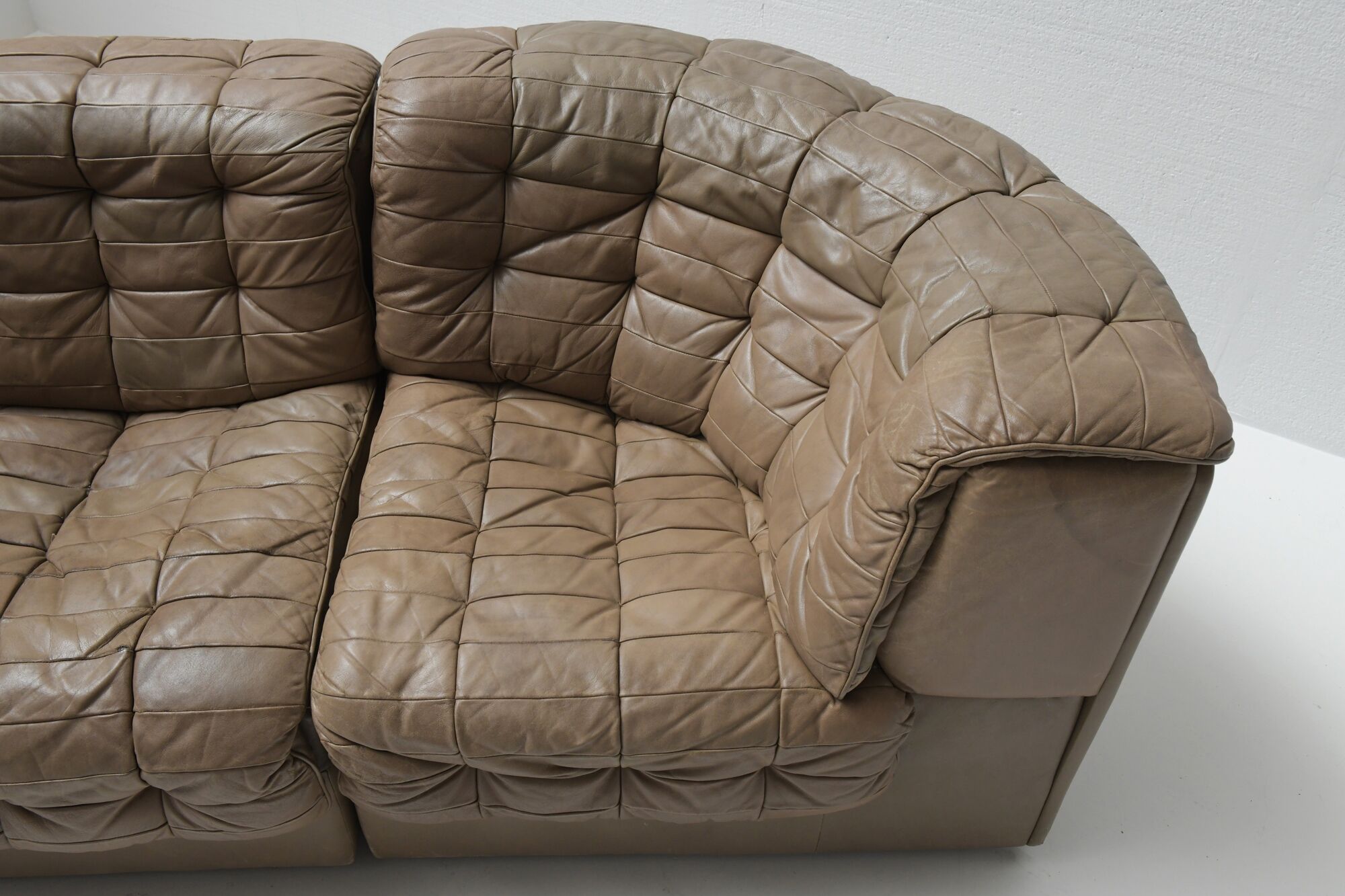 DS 11 modular sofa in brown patchwork leather by De Sede Team for De Sede Swiss
