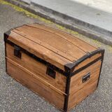 19th-century vintage wooden mallet with steel reinforcement.
