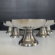 Set of 6 vintage stainless steel ice cream bowls