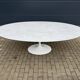 Original Knoll Tulip oval dining table (244cm) in Carrara marble.
