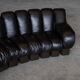 De Sede DS600 snake sofa in black leather by Ueli Berger, Switzerland 1970s