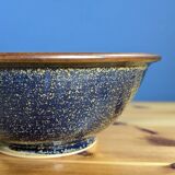Large blue-brown glazed stoneware bowl signed, diameter 25cm