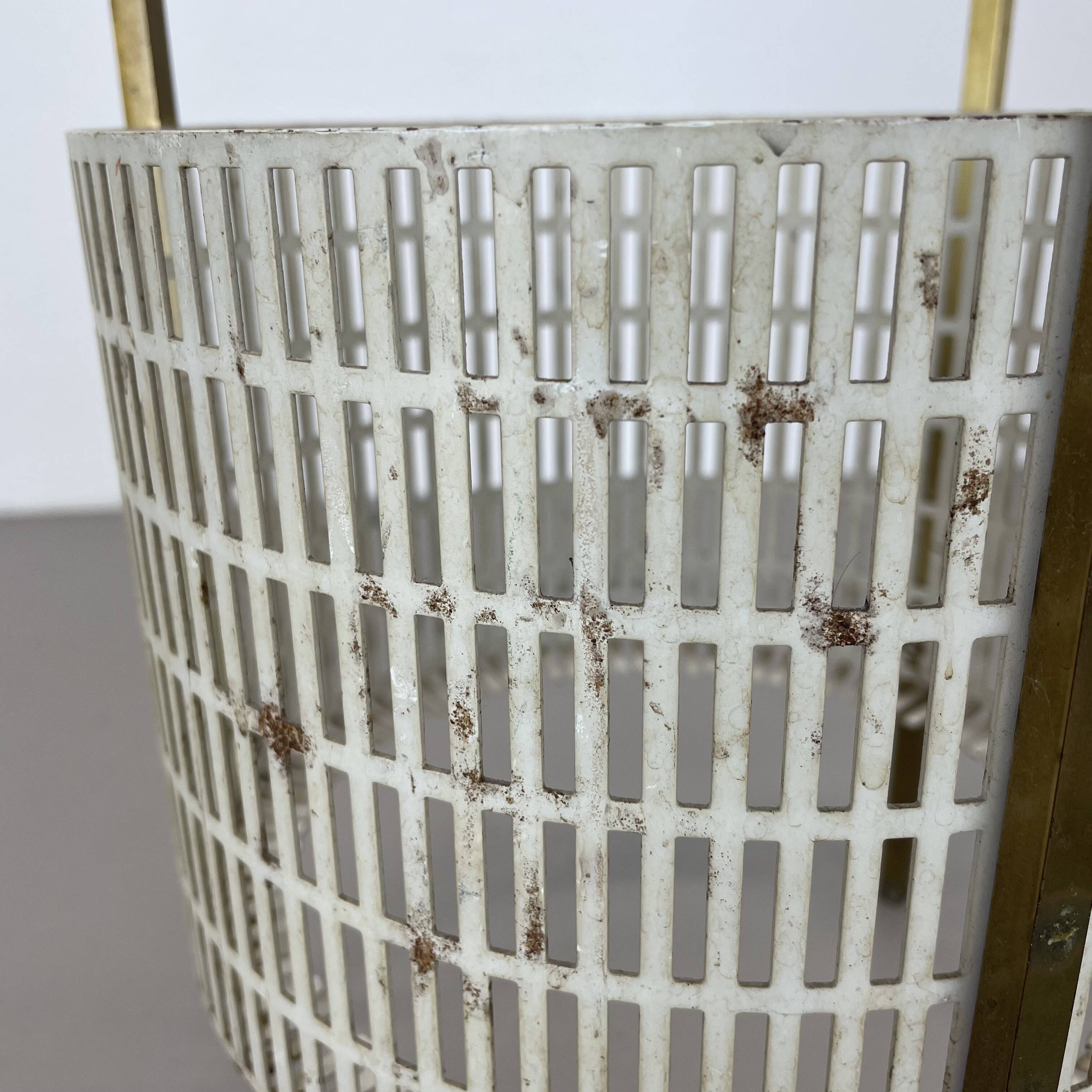 Midcentury Brass Mategot Style Hollywood Regency Umbrella Stand, France 50s