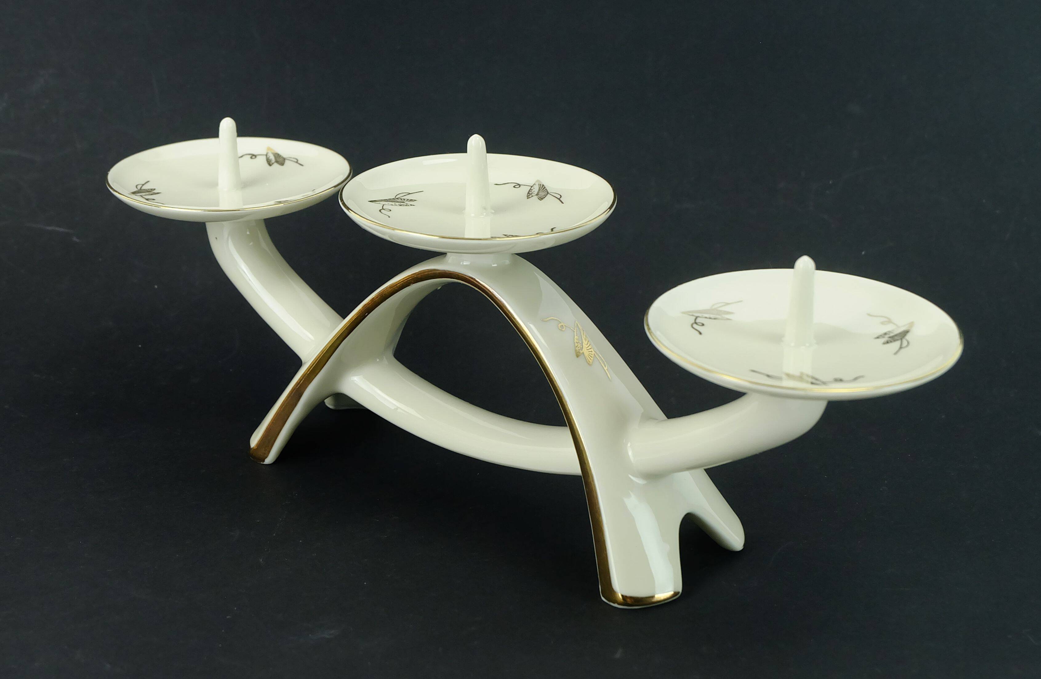Mid century porcelain candle holder alka-kunst bavaria decor 'peking'