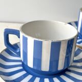 Set of 3 FOX TROTT coffee cups from Sarreguemines, 1930s, Art Deco service.