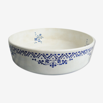 Salad bowl Moulin des Loups with motif of a bird and flowers