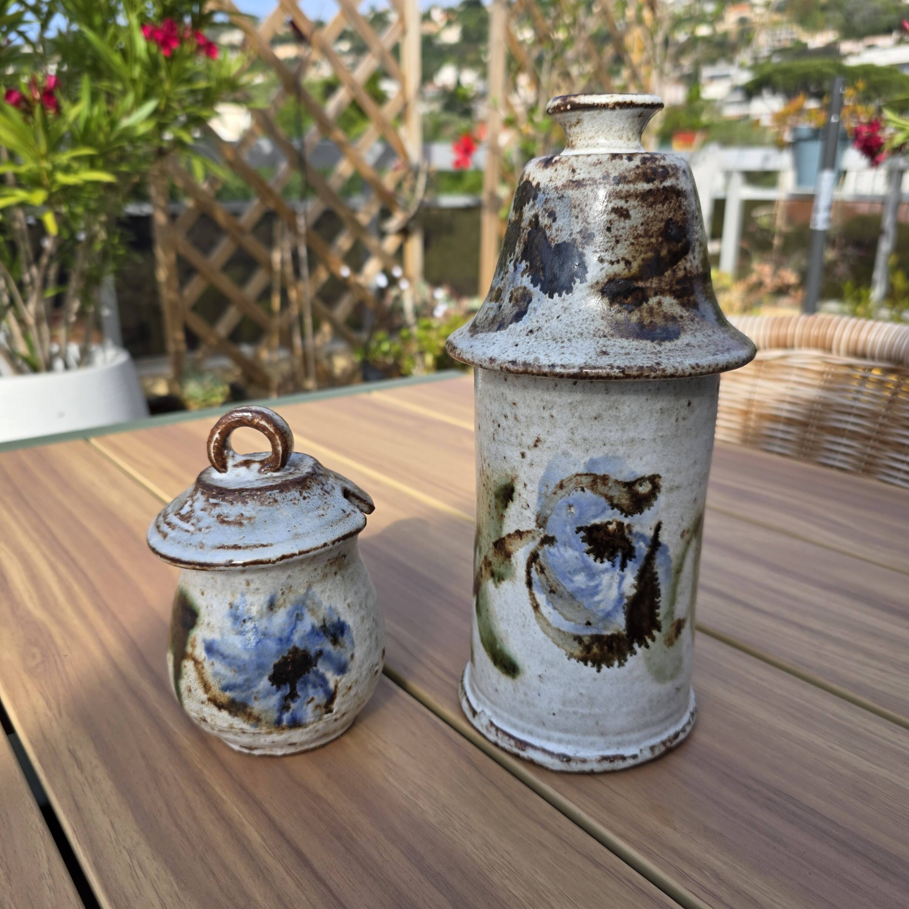 Vintage Covered Pot Duo - Vallauris Ceramic - 60s/70s