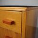 1960s František Mezulaník Mid-Century Maple Nightstands with Black and White Glass
