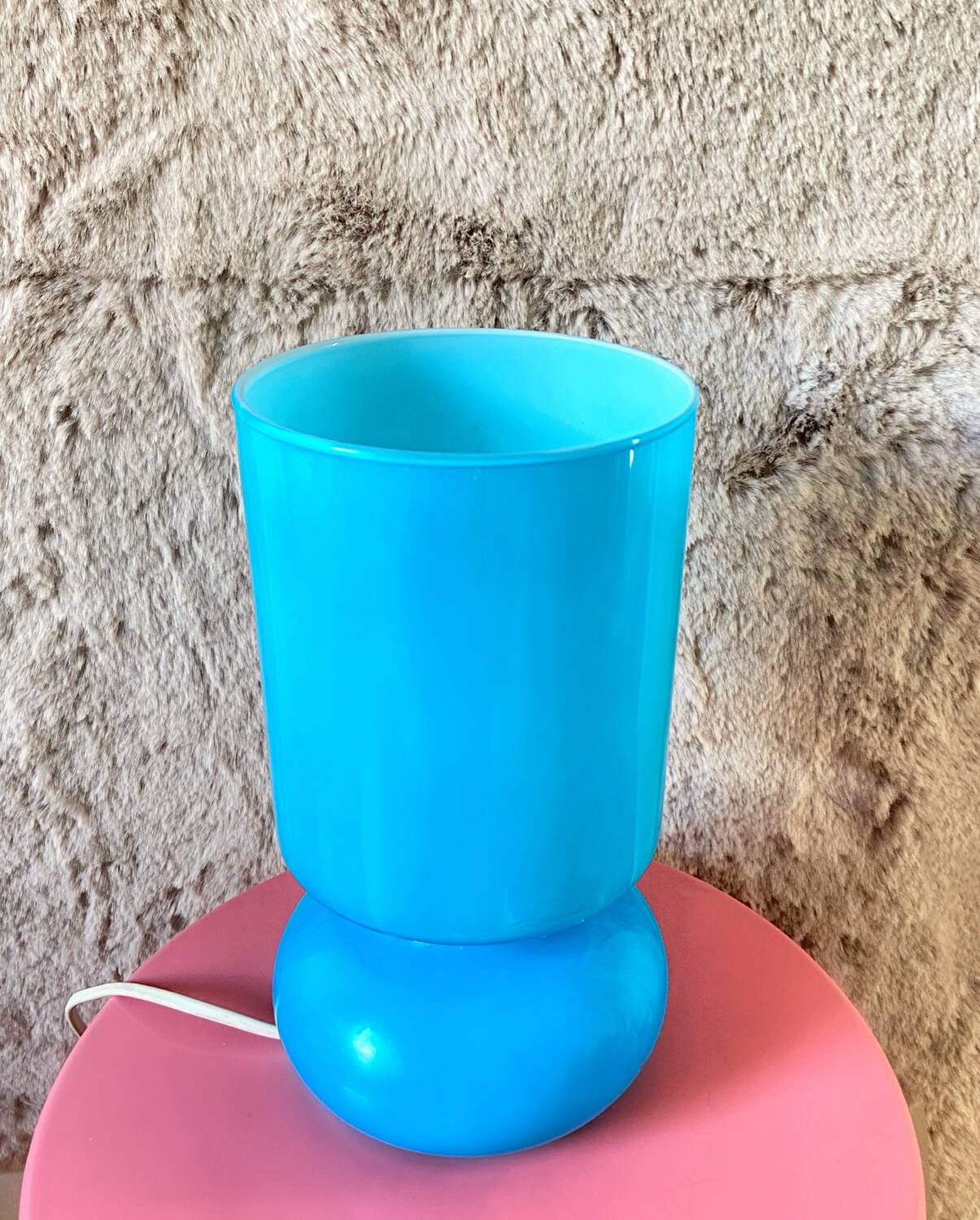 Blue blown glass lamp IKEA vintage model Lykta