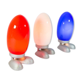 Set de 3 lampes oeuf rouge blanc et bleu Ikea années 80