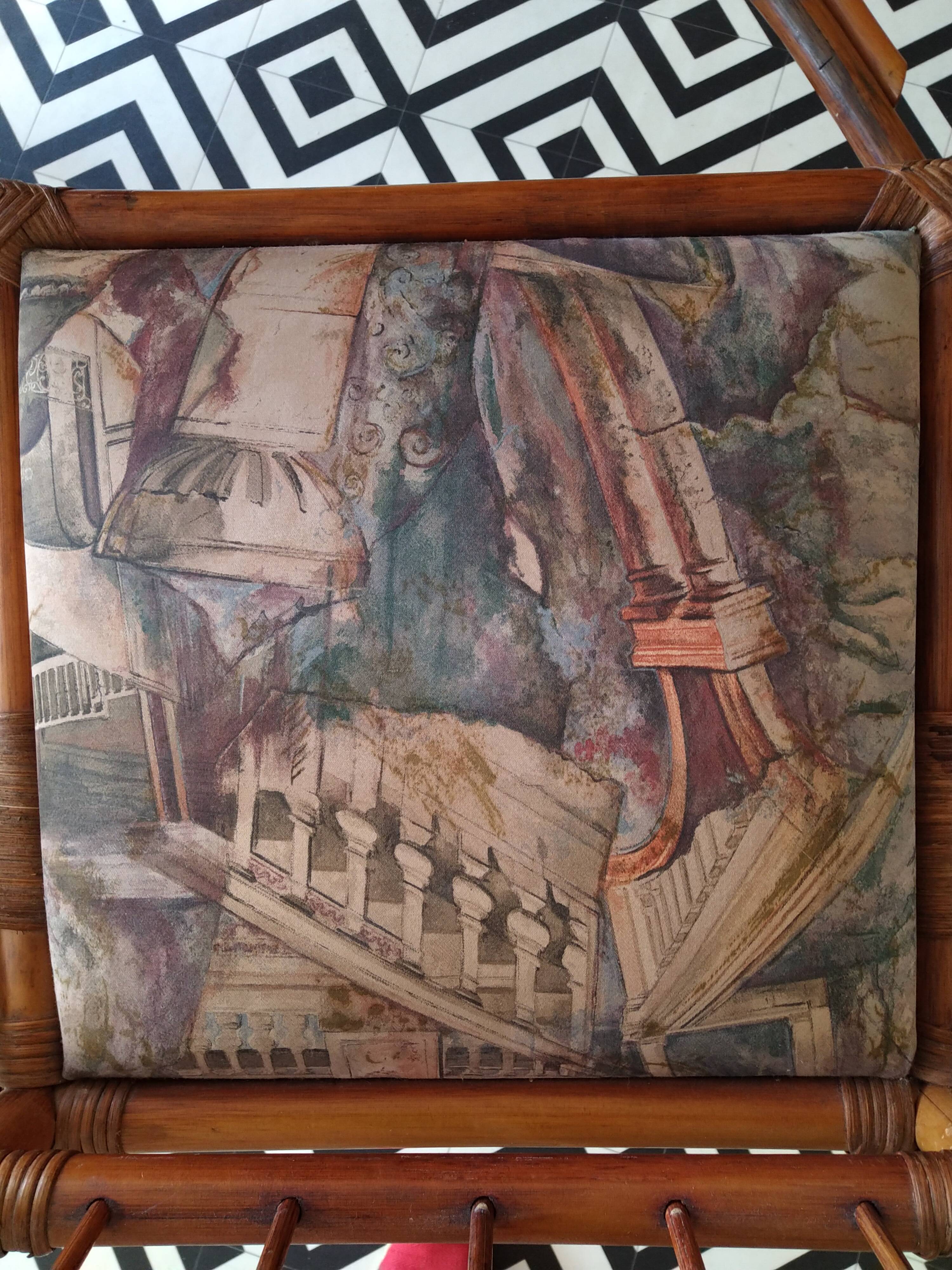 Rattan table and chairs 1960