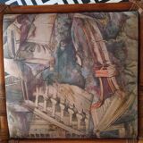 Rattan table and chairs 1960