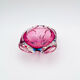 Bohême Crystal Pocket Bowl Hospodka Raspberry and Blue Reflections 1960