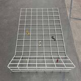 Minimalist white German mid-century coat rack with strings from the 1960s.