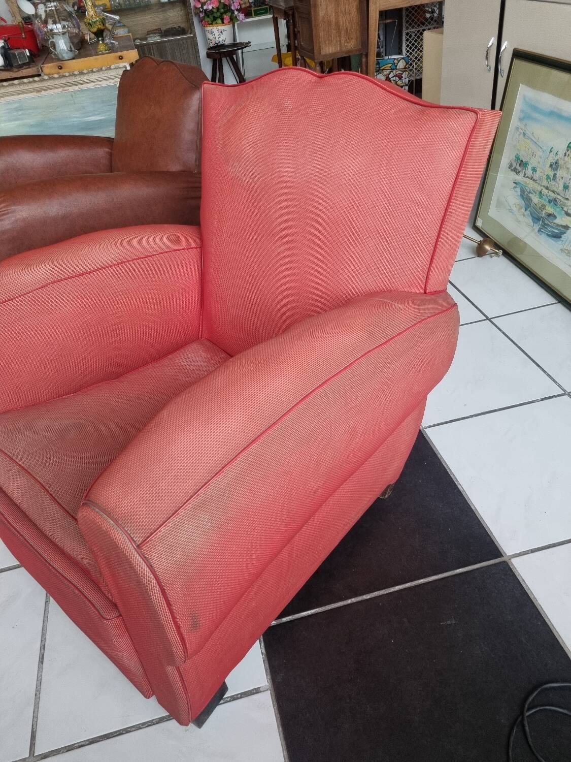 Ancien fauteuil club moustache