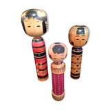 Pack of 3 Japanese Kokeshi