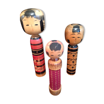 Pack of 3 Japanese Kokeshi