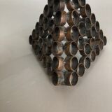 Modernist sculptural style brutalist copper candleholder, Austria 1950
