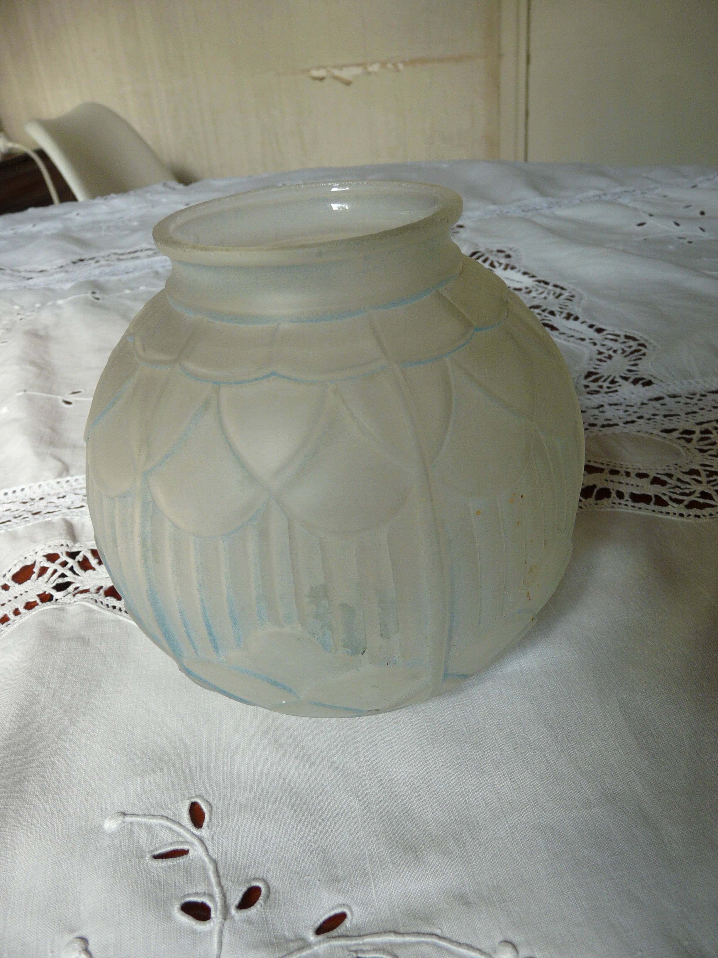 Glass ball vase press mold art deco period