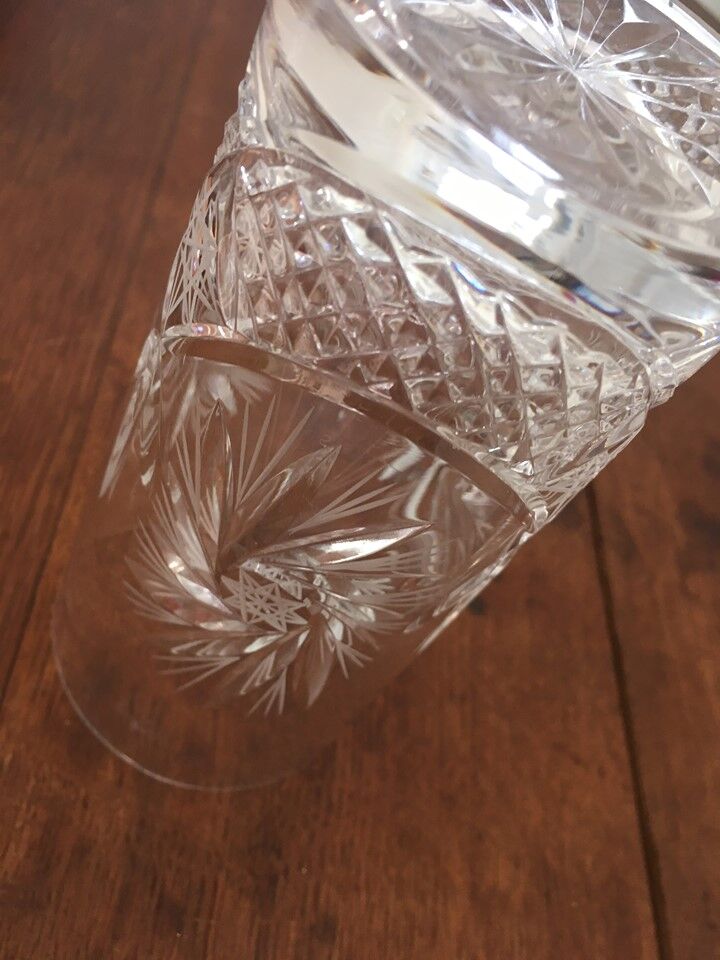 Six crystal glasses