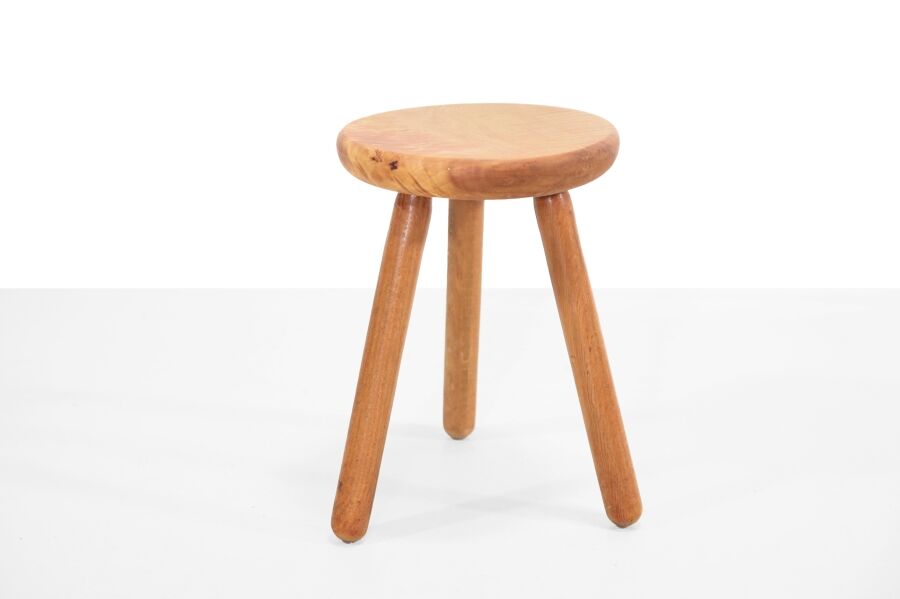 Mid-century birch wood stool