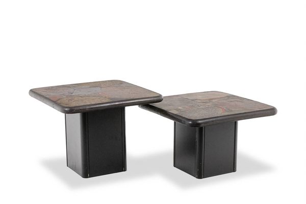 Paul Reinier Kingma. Paire de tables de style Brutaliste. Années 1970.