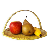 Yellow perforated metal bonbonniere by Mathieu Matégot, France 1950's