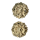 Pair of numbered antique brass rosettes for furniture decoration