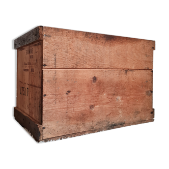 Ancient wooden box screen-printed