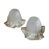 Duo d'abat-jour tulipe art déco