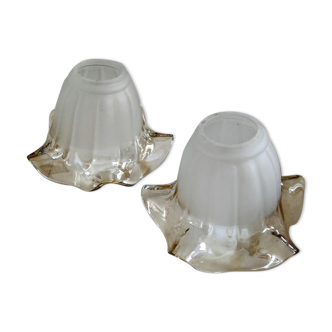 Duo d'abat-jour tulipe art déco