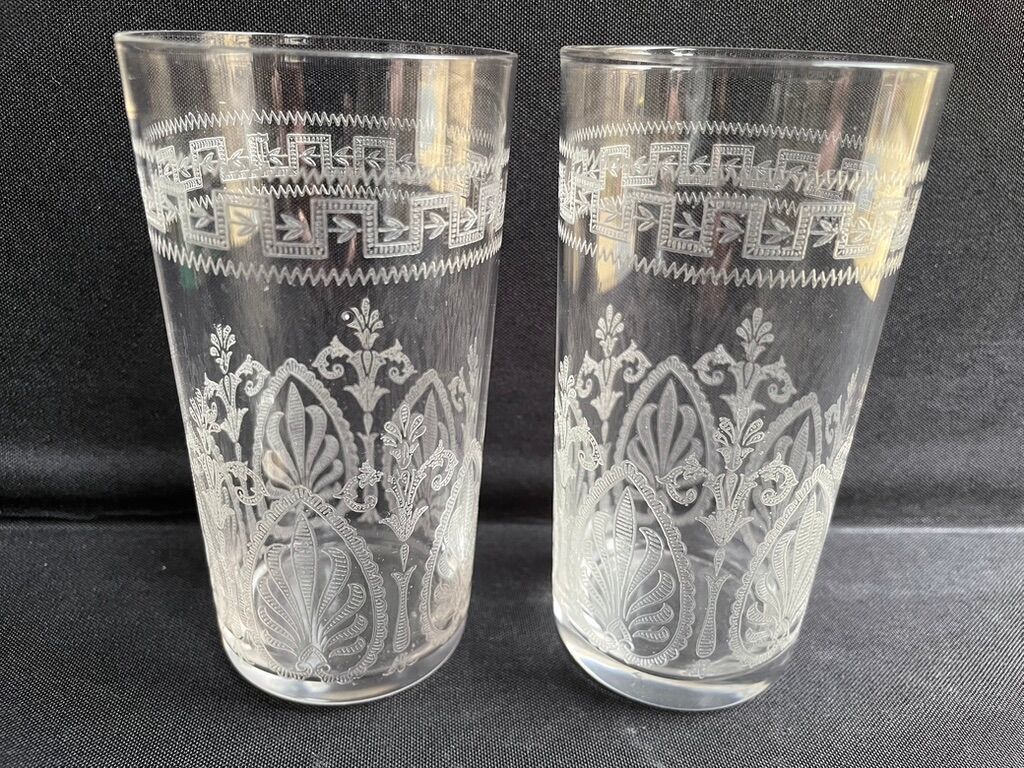 St. Louis - Beer serving party (1) - Art Nouveau - Blown and engraved crystal
