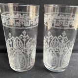 St. louis partie de service à bière art nouveau cristal soufflé et gravé