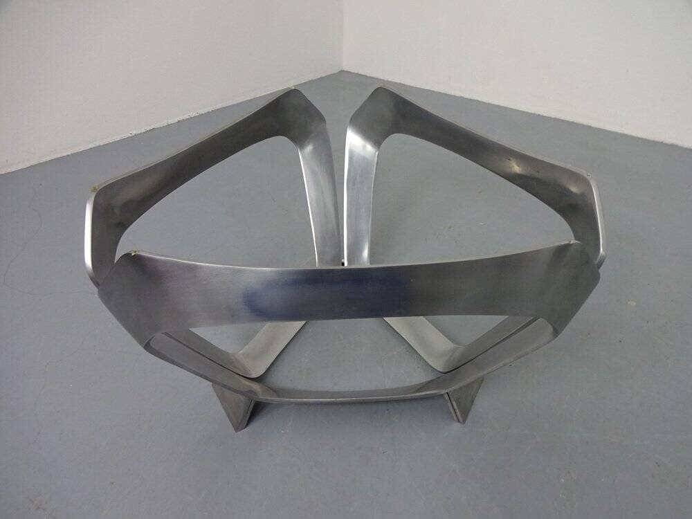 Glass coffee table by Knut Hesterberg for Ronald Schmitt, 1960s.