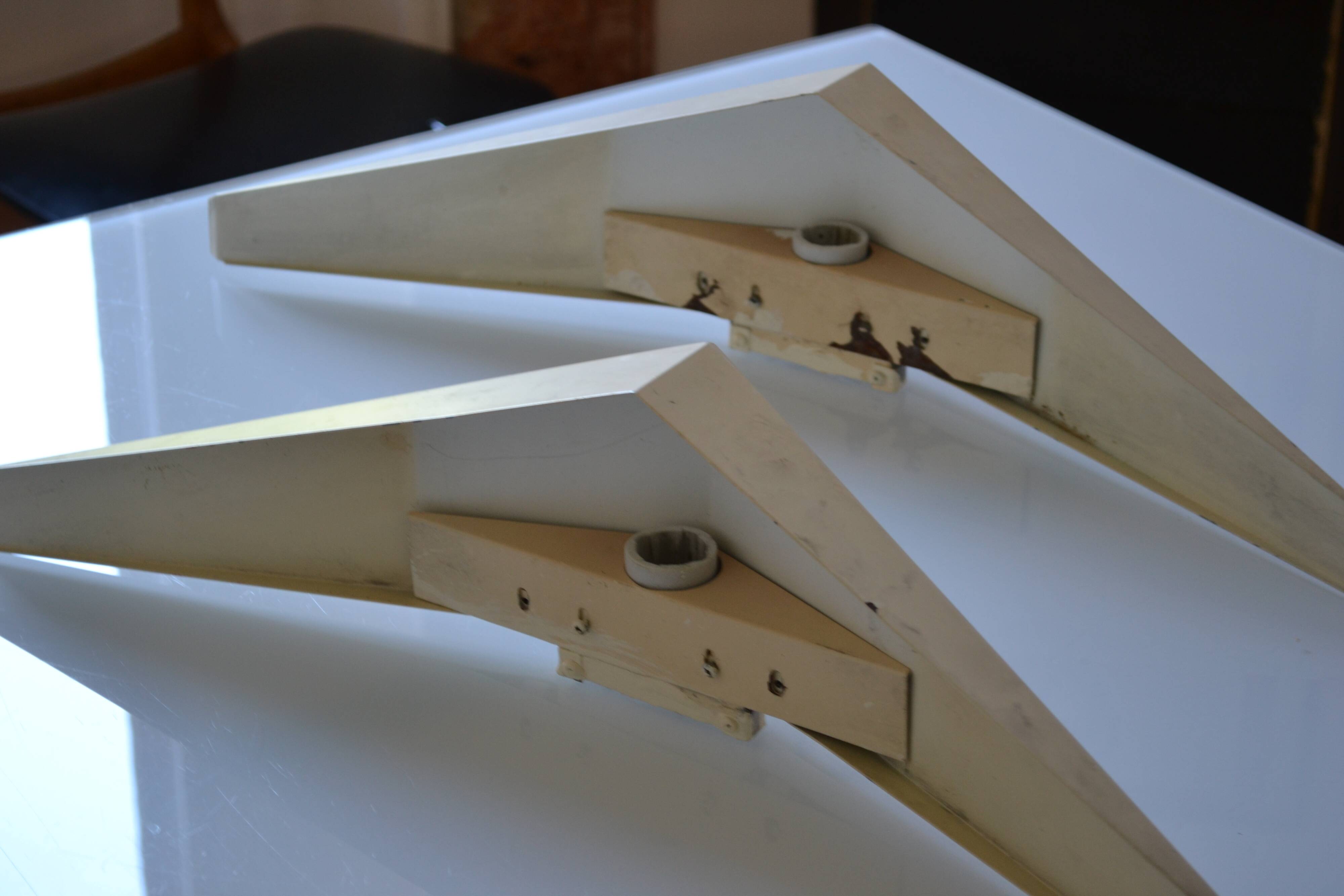 Pair of modernist reconstruction wall lamps