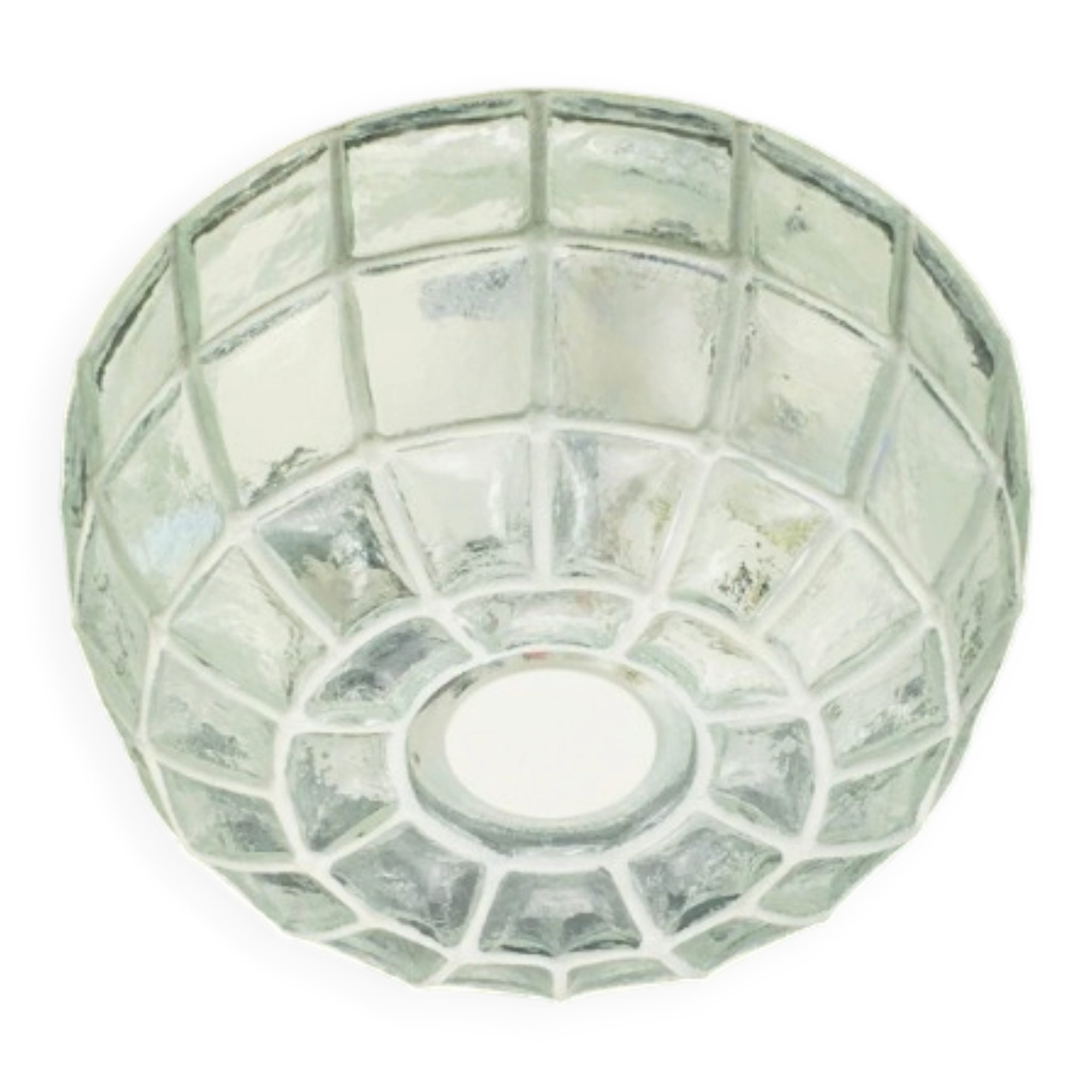 Mid Century Glass Ceiling Light From Limburg, Germany, 1960s/1970s