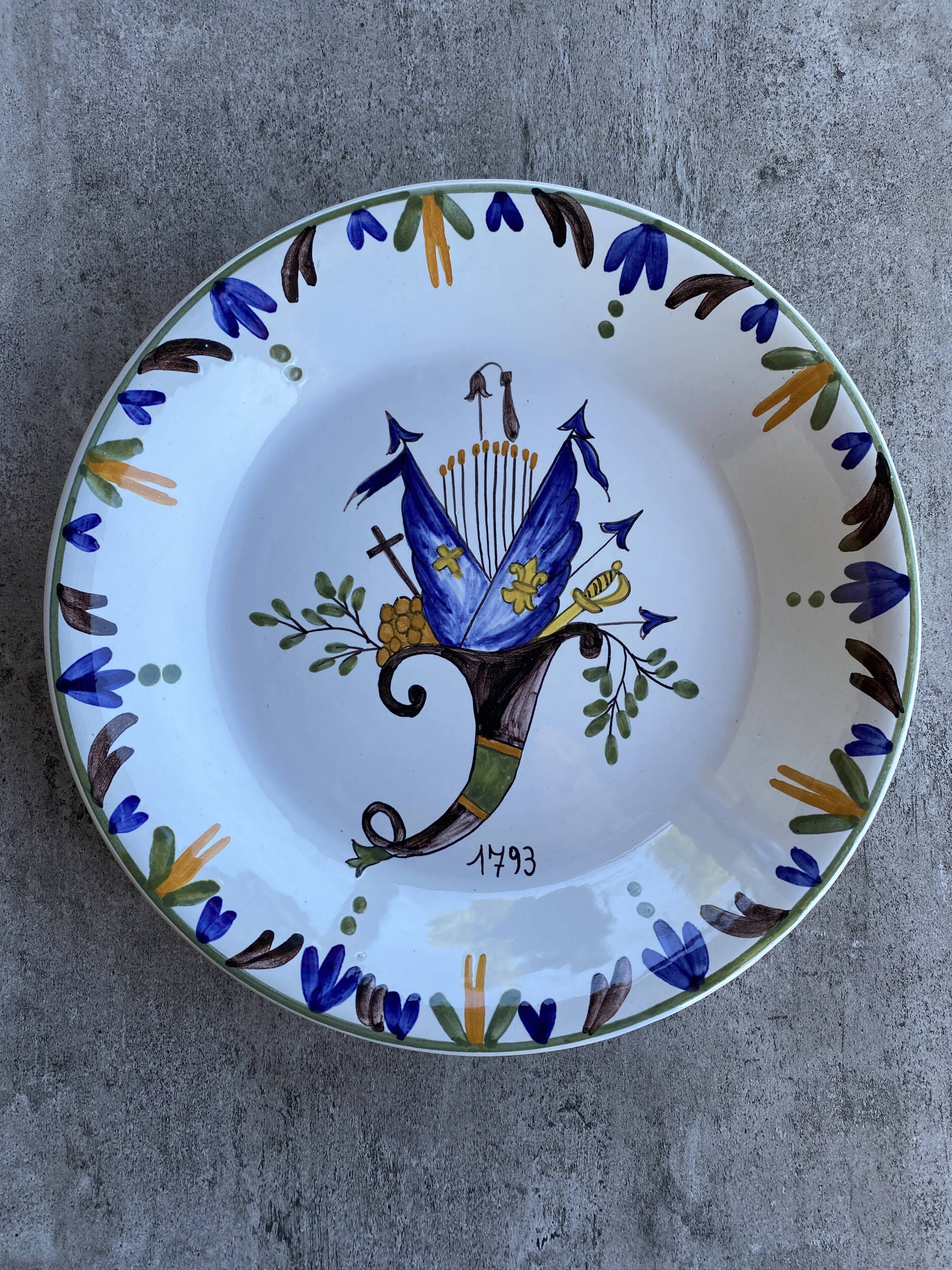 Decorative earthenware plate 1793