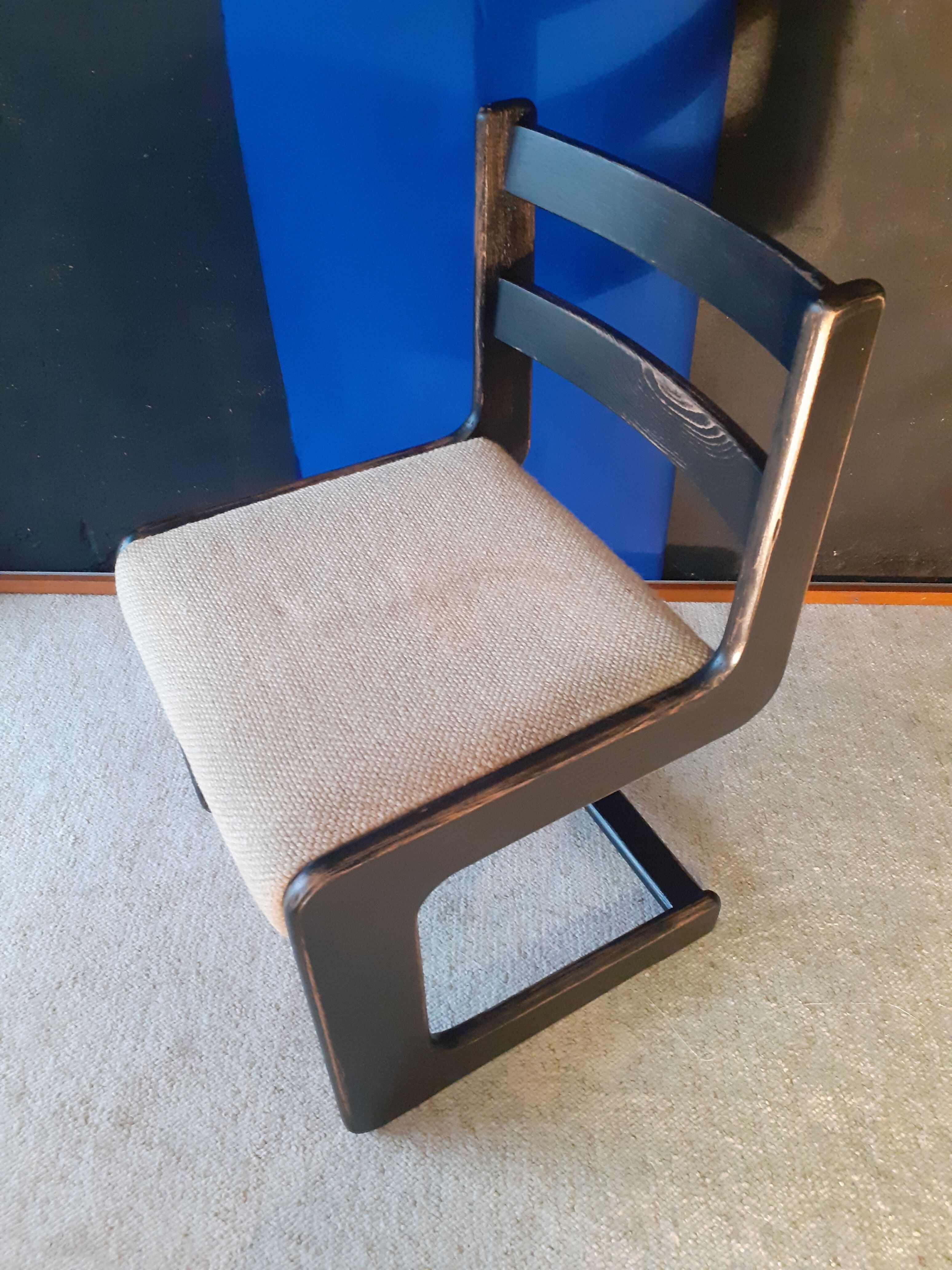 Dutch brutalist chair Casala in blackened wood around 1980