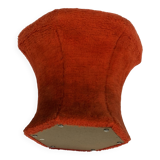 Pouf repose-pieds rond recouvert de peluche en forme de champignon vintage des années 60 et 70
