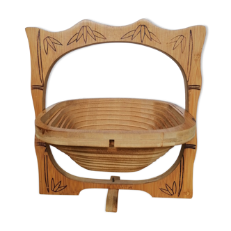 Foldable bamboo fruit basket