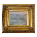 View of the Pont Tournelle, Paris, by Pierre Bouthinon, Oil painting