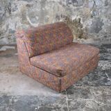 Large Beka armchair or small sofa in tapestry fabric, 70s