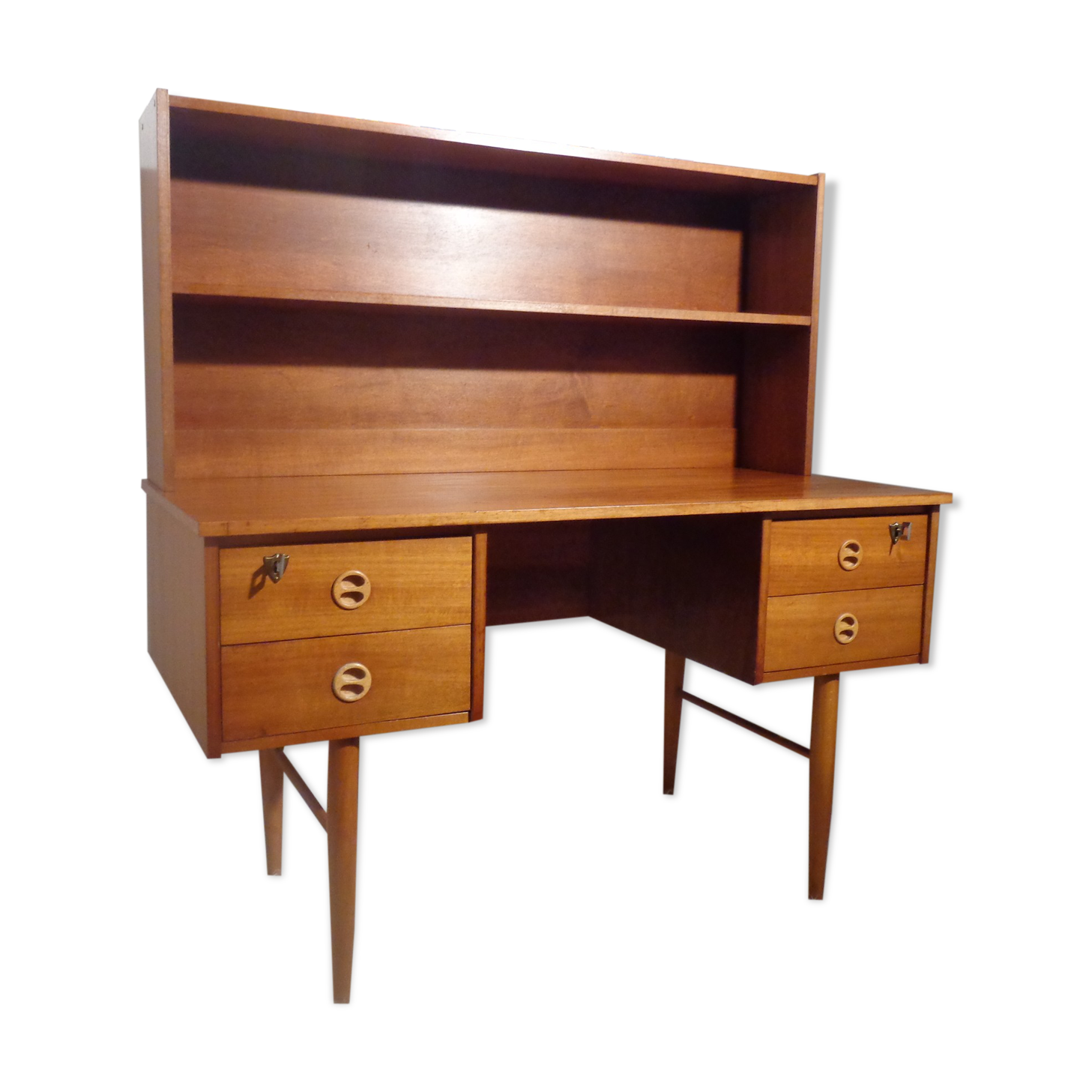 Scandinavian vintage 1960s desk with removable shelf