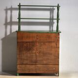 Ancien meuble de cuisine vert émeraude (vers 1920)